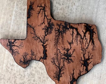20” Texas Fractal Burn Plaque ,Rustic Wall Art, Farmhouse Decor, Western Decor, Handmade