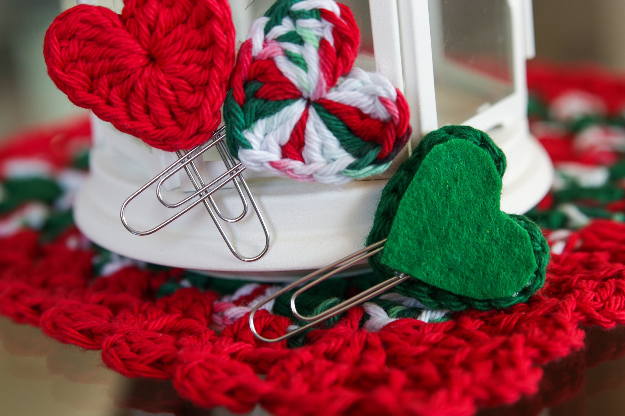 HEART Paper Clip Bookmarks with Hand Crochet/Teacher Etsy