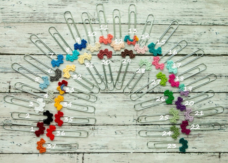 Paper Clip Bookmarks With Hand Crochet Details/teacher Etsy