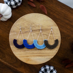 TeardropEarrings-HandCrochet/UniqueGifts forHer/CrochetEarrings/HandmadeJewelry/StatementEarrings/FallEarrings/Fun/Autumn/Rustic/Farmhouse