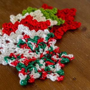 SNOWFLAKE/STAR APPLIQUES-Hand Crochet/Crochet Patch/Clothing Decoration/Crochet Embellishment/Winter/Crochet Star/Blanket Applique/Christmas