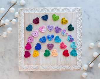 Crochet Heart Studs-Hand Crochet/Stud Earrings/Heart Earrings/Valentine's Day Jewelry/Rainbow/Crochet Heart/RedHeart/Mini Heart/MicroCrochet