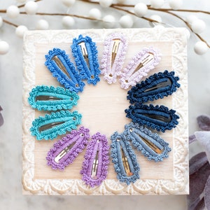 Hand Crochet Hair Clips/Accessories/HairSnap/Crochet Clips/Boho Hair Accessories/Spring/Girls Hair Clips/Snap Clips/Neutral Hair Accessories