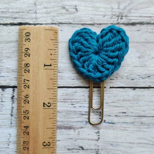 HEART Paper Clip Bookmarks with HandCrochet/TeacherGift/PlannerPageMarker/Gift forGirls/Clip/BookMarker/UniqueGift forReaders/Read/Valentine image 3