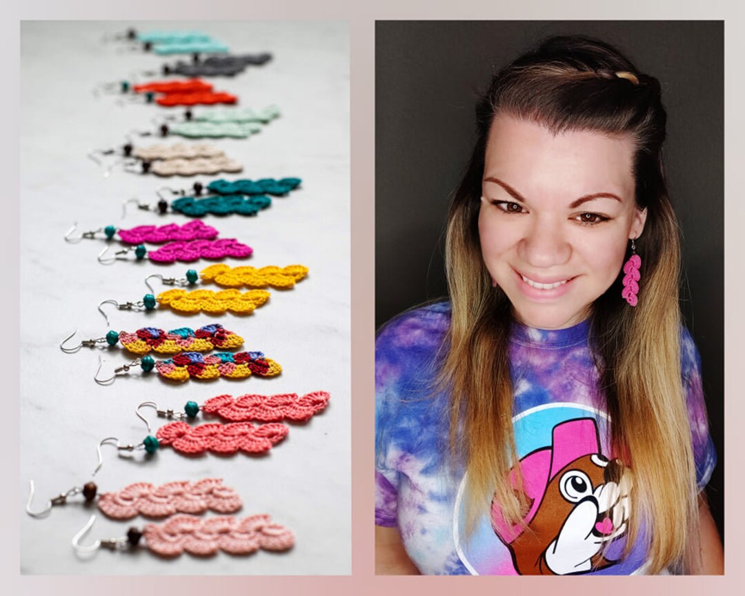 Braided Earrings Long//dangle Earringshand Crochet/fallearrings/rustic