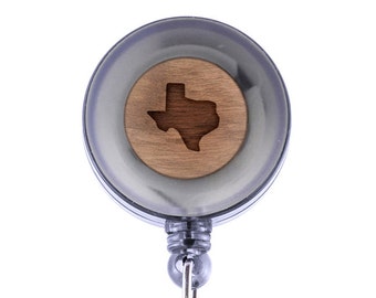 Texas Badge Holder with Retractable Reel, Badge Holder, Personalized Badge Holder, Corporate Gifts