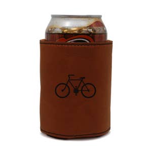Bicycle Leather Can Sleeve, Beer Sleeve, Beer Cooler, Beer Hugger