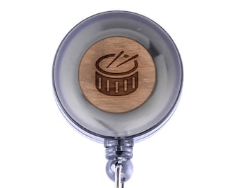 Drums Badge Holder with Retractable Reel, Badge Holder, Personalized Badge Holder, Corporate Gifts