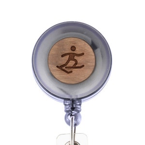 Skis Badge Holder with Retractable Reel, Badge Holder, Personalized Badge Holder, Corporate Gifts