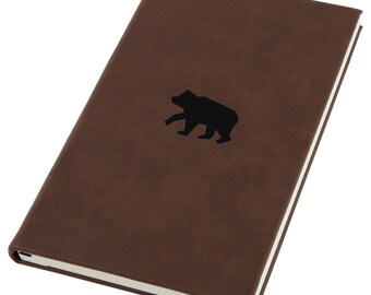 Brown Bear Engraved A5 Leatherette Journal, Notebook, Personal Diary
