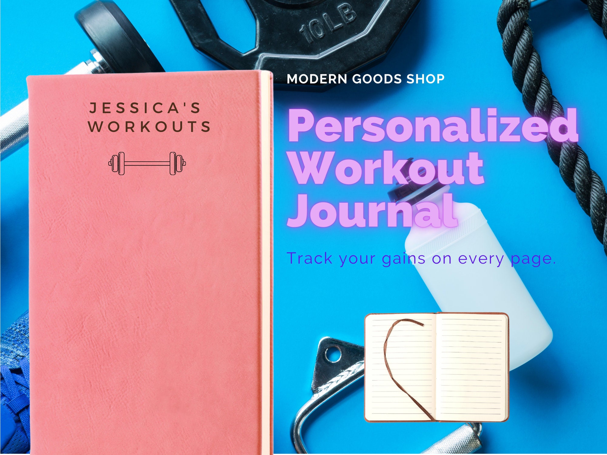Workout Journal and Exercise Journal Leatherette Journal. A5 Etsy