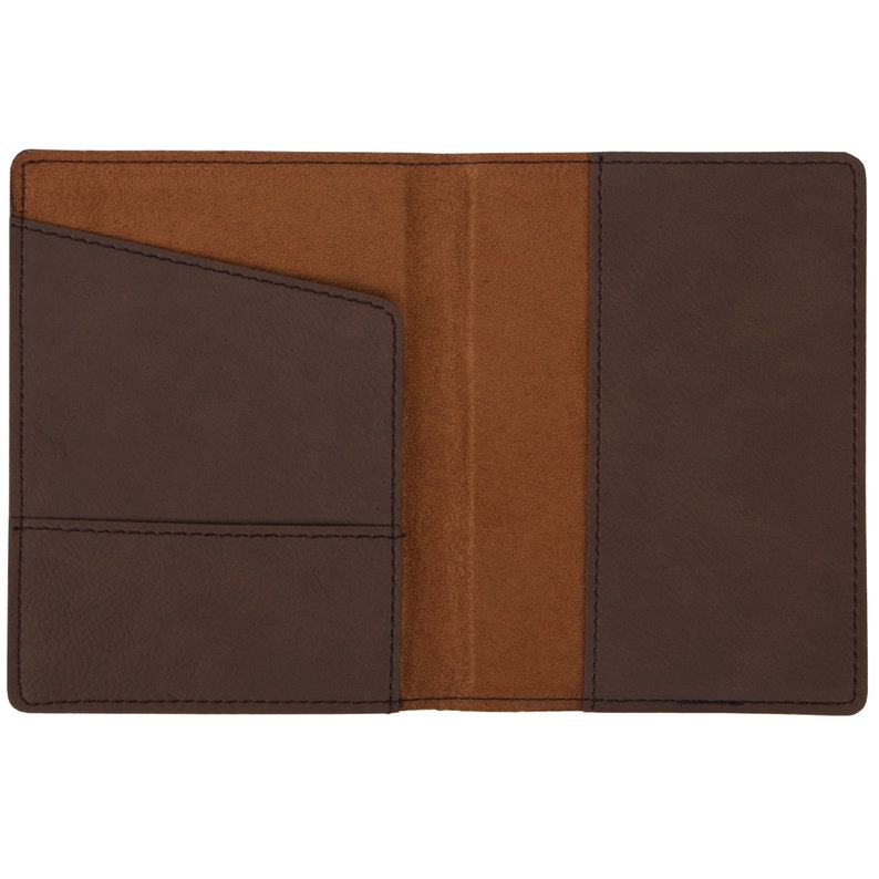 Goat Brown Leather Passport Holder Laser Etched Design Etsy