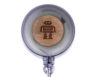 Robot Badge Holder with Retractable Reel, Badge Holder, Personalized Badge Holder, Corporate Gifts