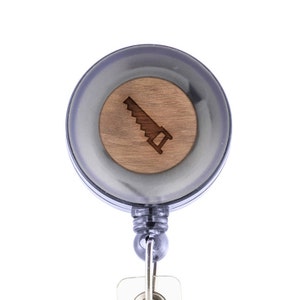Saw Badge Holder with Retractable Reel, Badge Holder, Personalized Badge Holder, Corporate Gifts