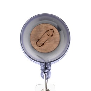 Skateboard Badge Holder with Retractable Reel, Badge Holder, Personalized Badge Holder, Corporate Gifts