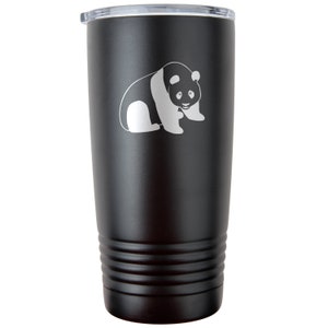 Panda 20Oz Black Double-Walled Vacuum Insulated Travel Tumbler