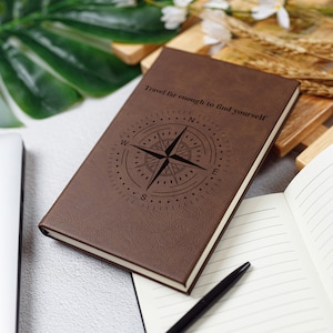 Travel Journal, Travel Log, Travel Notebook, Compass Design, Adventure Notebook