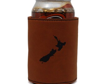 New Zealand Leather Can Sleeve, Beer Sleeve, Beer Cooler, Beer Hugger