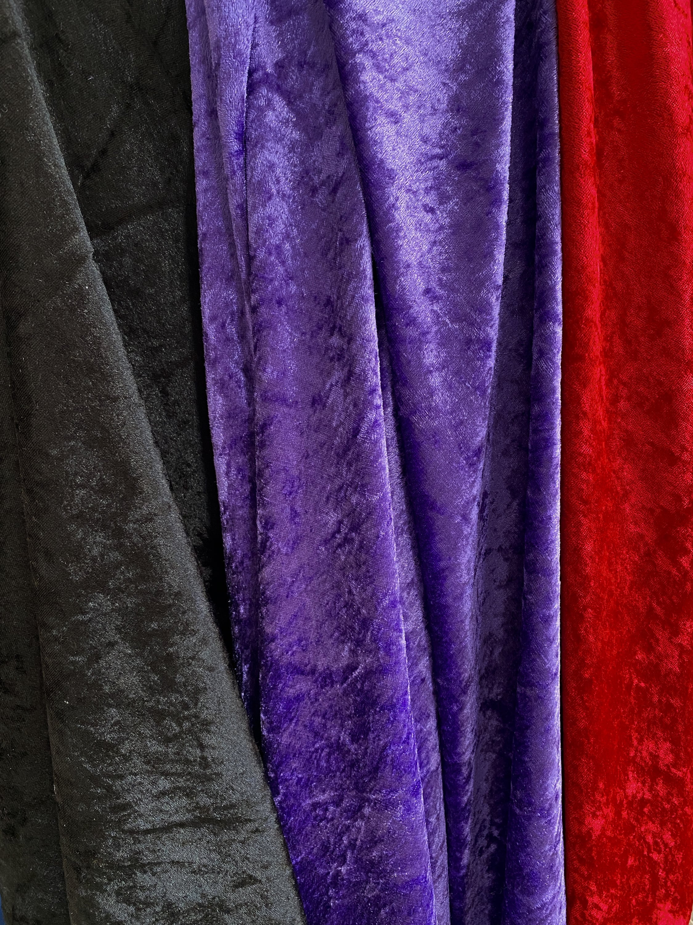 Purple Crushed Panne Velvet Fabric By The Yard