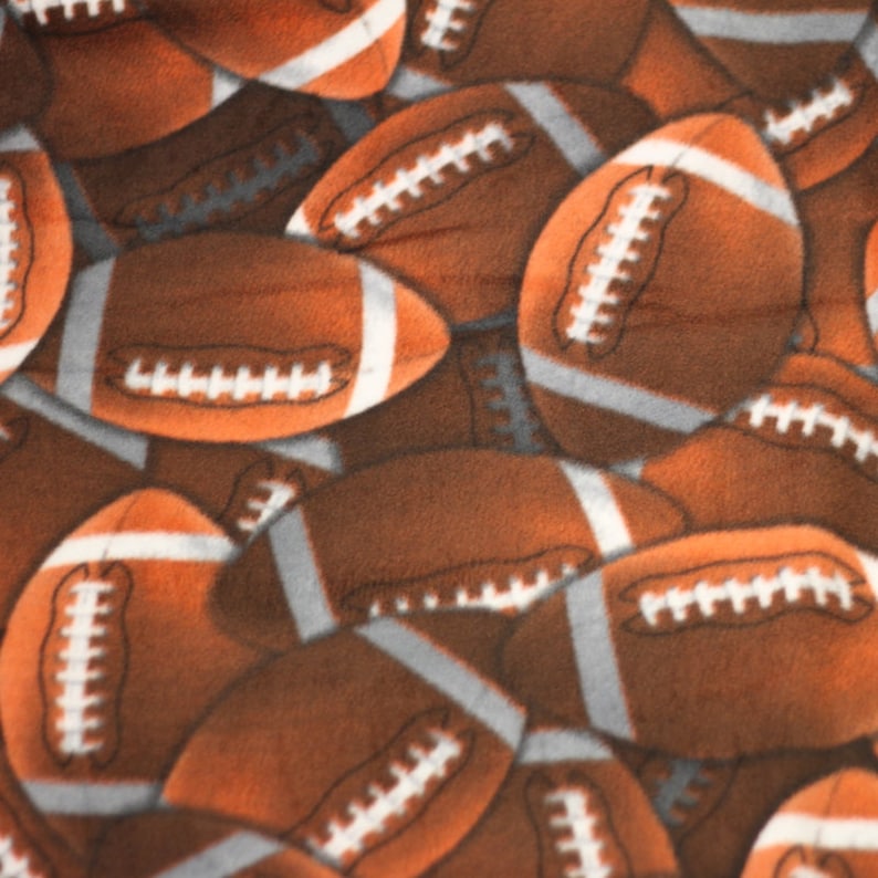 Footballs Antipill Fleece Fabric by the Yard Etsy