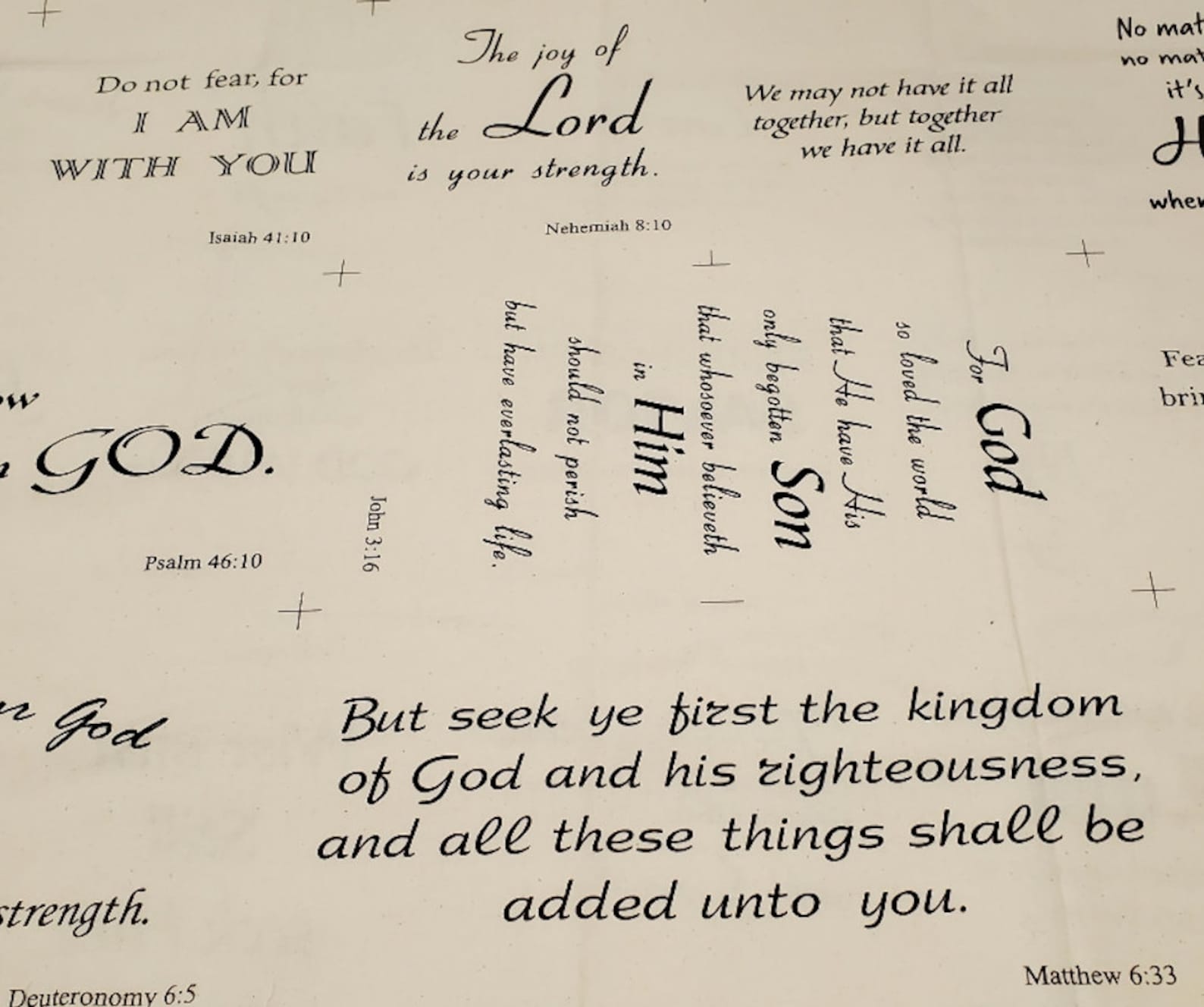 Religious Text Cotton Fabric by the Yard, Precut 1 Yard Pieces - Etsy