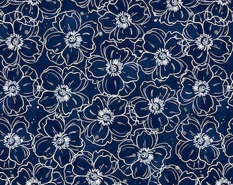 Midnight Flowers Anti-Pill Premium Fleece Fabric By The Yard