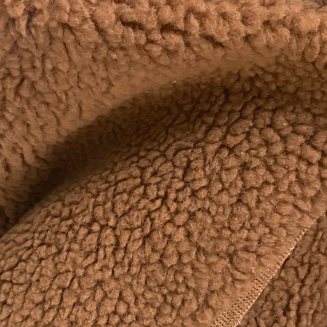 Solid Golden Brown Sherpa Fleece Fabric by the Yard Etsy