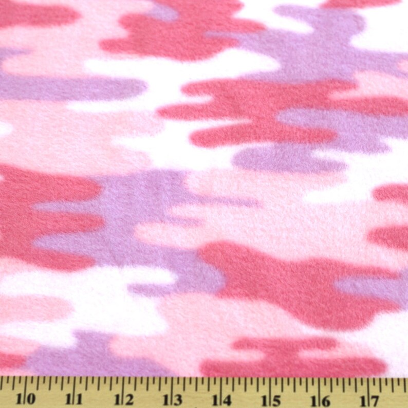 Pink Camouflage AntiPill Fleece Fabric By The Yard Etsy