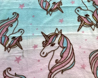 Unicorn Stars Anti-pill Premium Fleece Fabric by the Yard