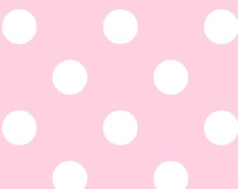 Dots Pink Anti-Pill Fleece Fabric By The Yard