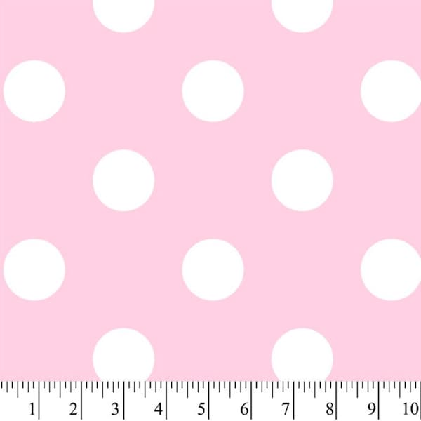 Dots Pink Anti-Pill Fleece Fabric By The Yard