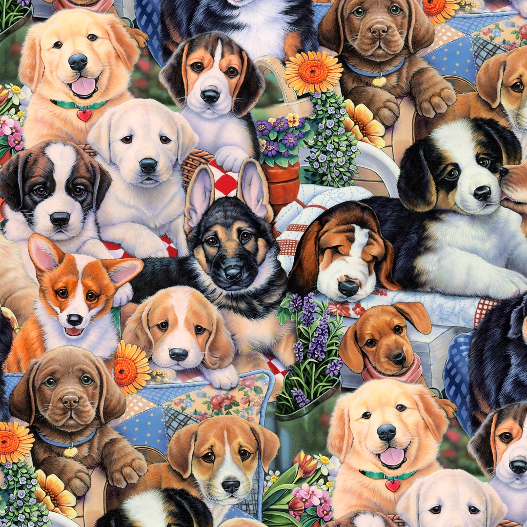 Dogs on Dogs Antipill Premium Fleece Fabric by the Yard Etsy