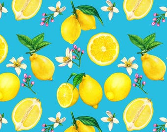 Lemon Fresh Cotton Fabric By The Yard