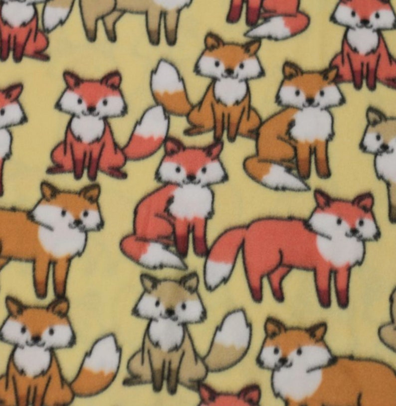 Foxes No Sew Throw Fleece Fabric Kit Etsy