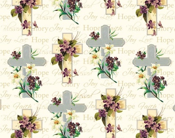 Christian Faith Cotton Fabric By The Yard, 1 Yard Precuts