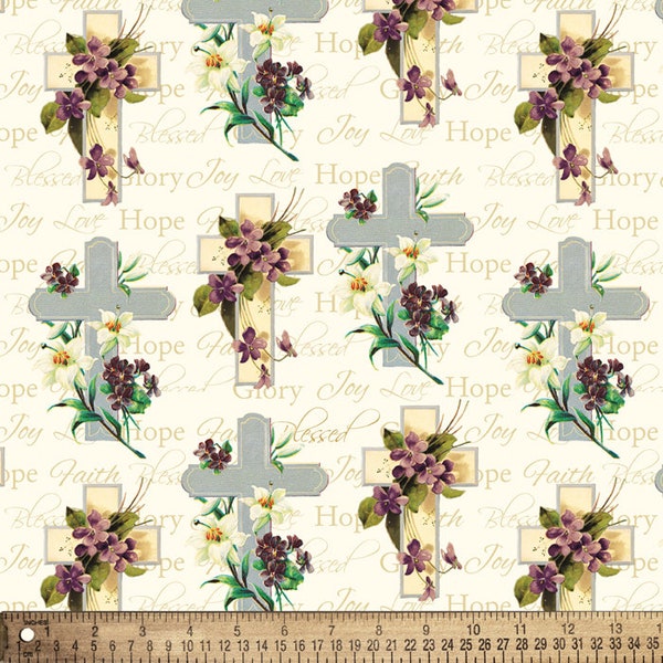 Christian Faith Cotton Fabric By The Yard, 1 Yard Precuts