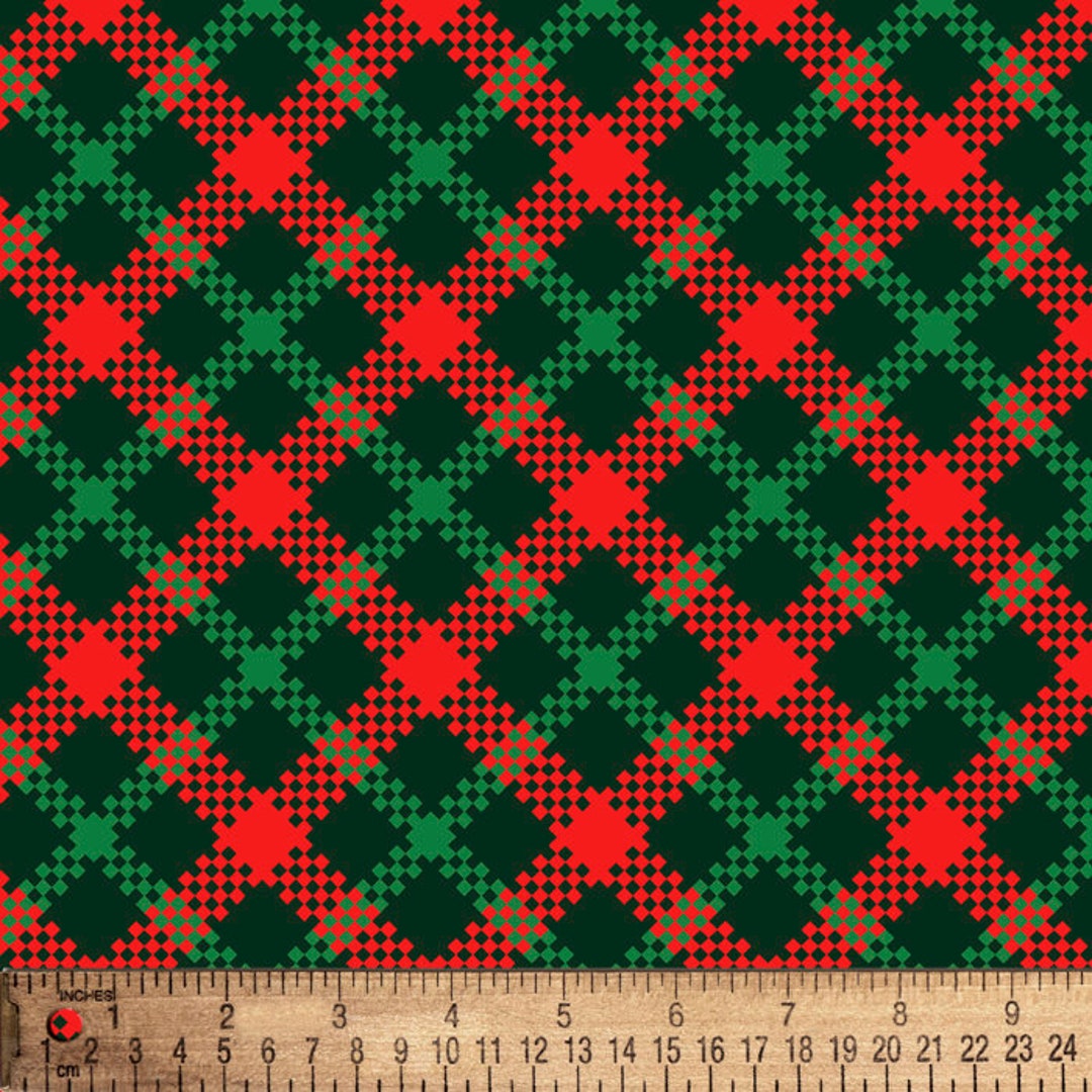 Christmas Tartan Plaid Cotton Fabric by the Yard Etsy