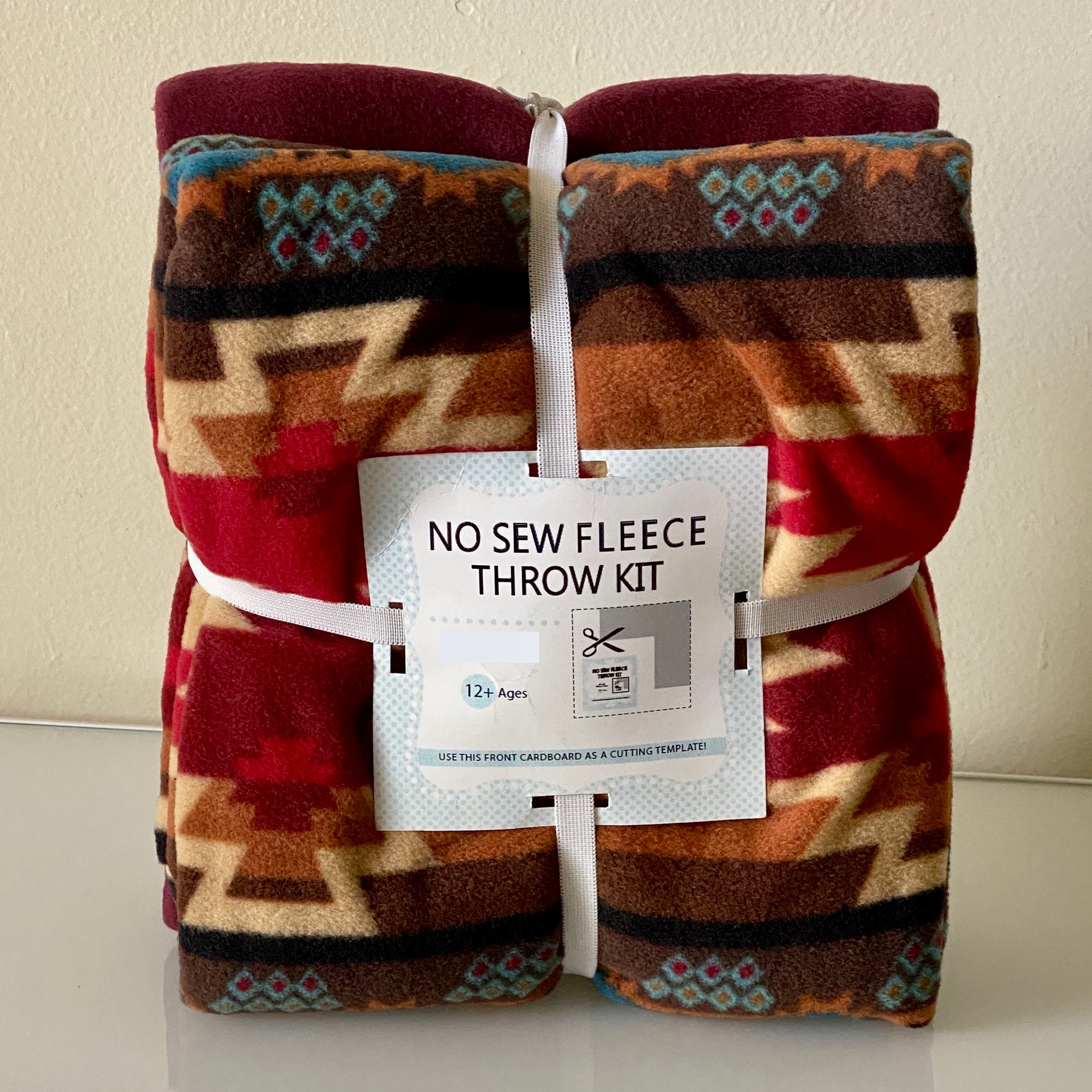 David Textiles Shibori Tie Dye Anti-Pill Premium No-Sew Throw Fleece Fabric Kit (50x60)