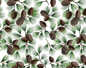 Tela de algodón con piñas cortada a medida