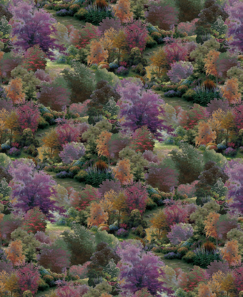 Forest of Trees Cotton Fabric by the Yard Precut 1 Yard Etsy