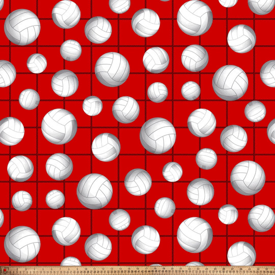 Volleyball Red Antipill Premium Fleece Fabric by the Yard Etsy