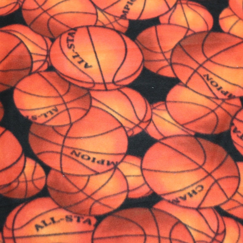 Basketball Fleece Fabric No Sew Throw Kit 50x60 Etsy