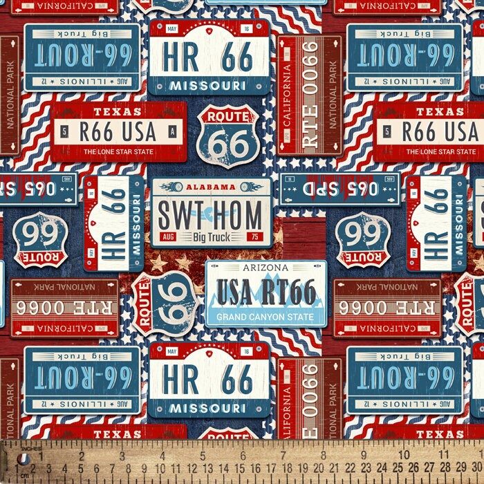 Route 66 Strip Metal License Plate - Standard 6" X 12" Heavy-Duty Rustproof Decorative Plate - View #10