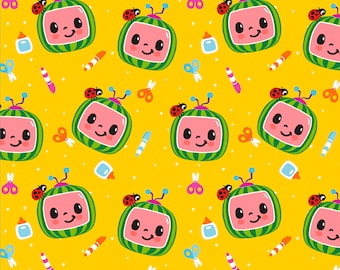 Cocomelon Kids Crafts Licensed By David Textiles Digital Cotton Print Fabric