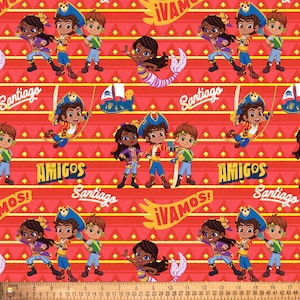 Santiago of the Seas Amigos Nickelodeon Licensed By David Textiles Digital Cotton Print Fabric By the Yard