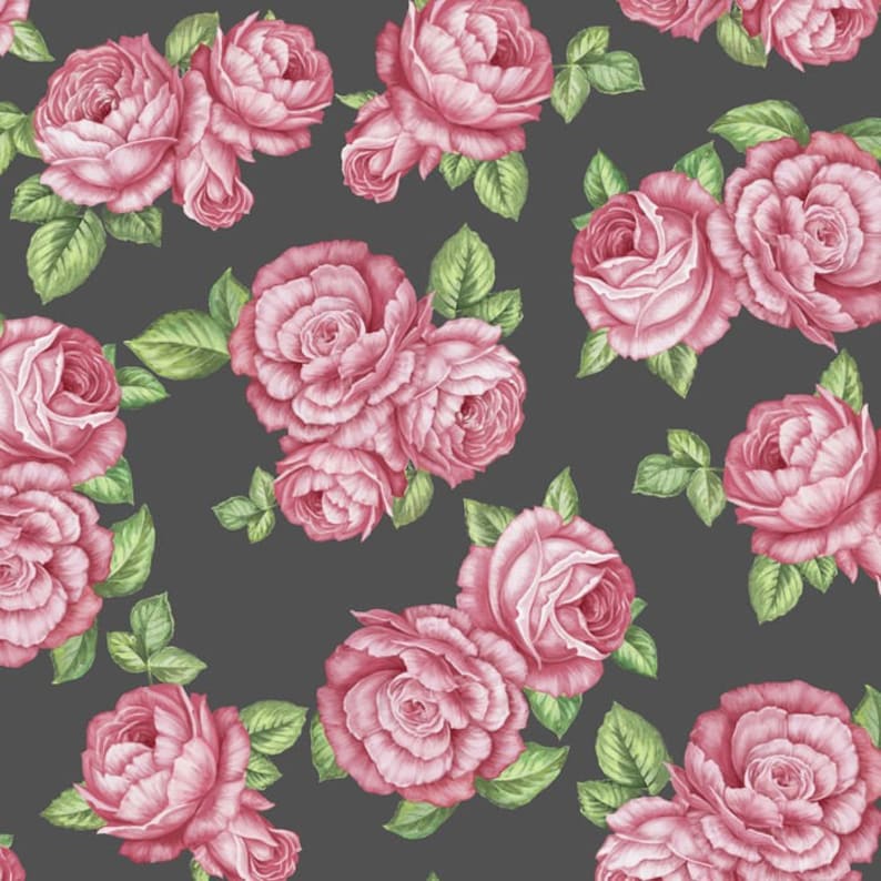 Bohemian Rose Cotton Fabric By The Yard 1 Yard Precuts | Etsy