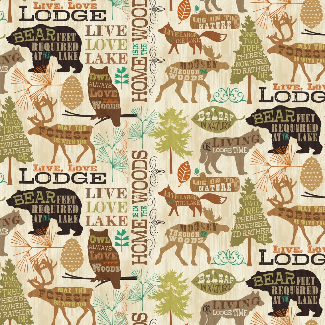 Tissu Coton Vermont Lodge Par Hoffman - Environ 1 Yard 2/3, Motif Imprimé, Occasion