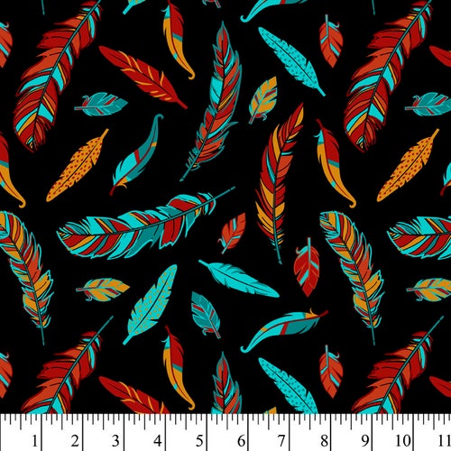 Flight of Feathers Fabric by the Yard Watercolor Feathers Etsy