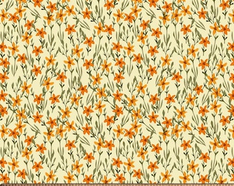 Springtime Wildflowers Field Cotton Fabric By the Yard