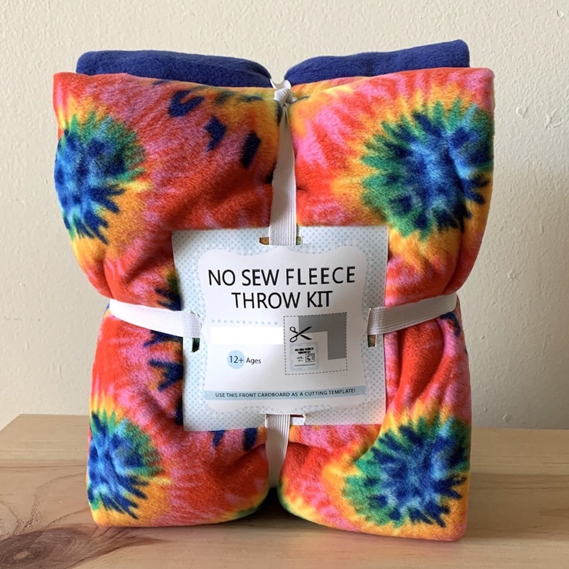 Tie Dye Burst AntiPill Fleece Fabric No Sew Throw Kit 72x60 Etsy
